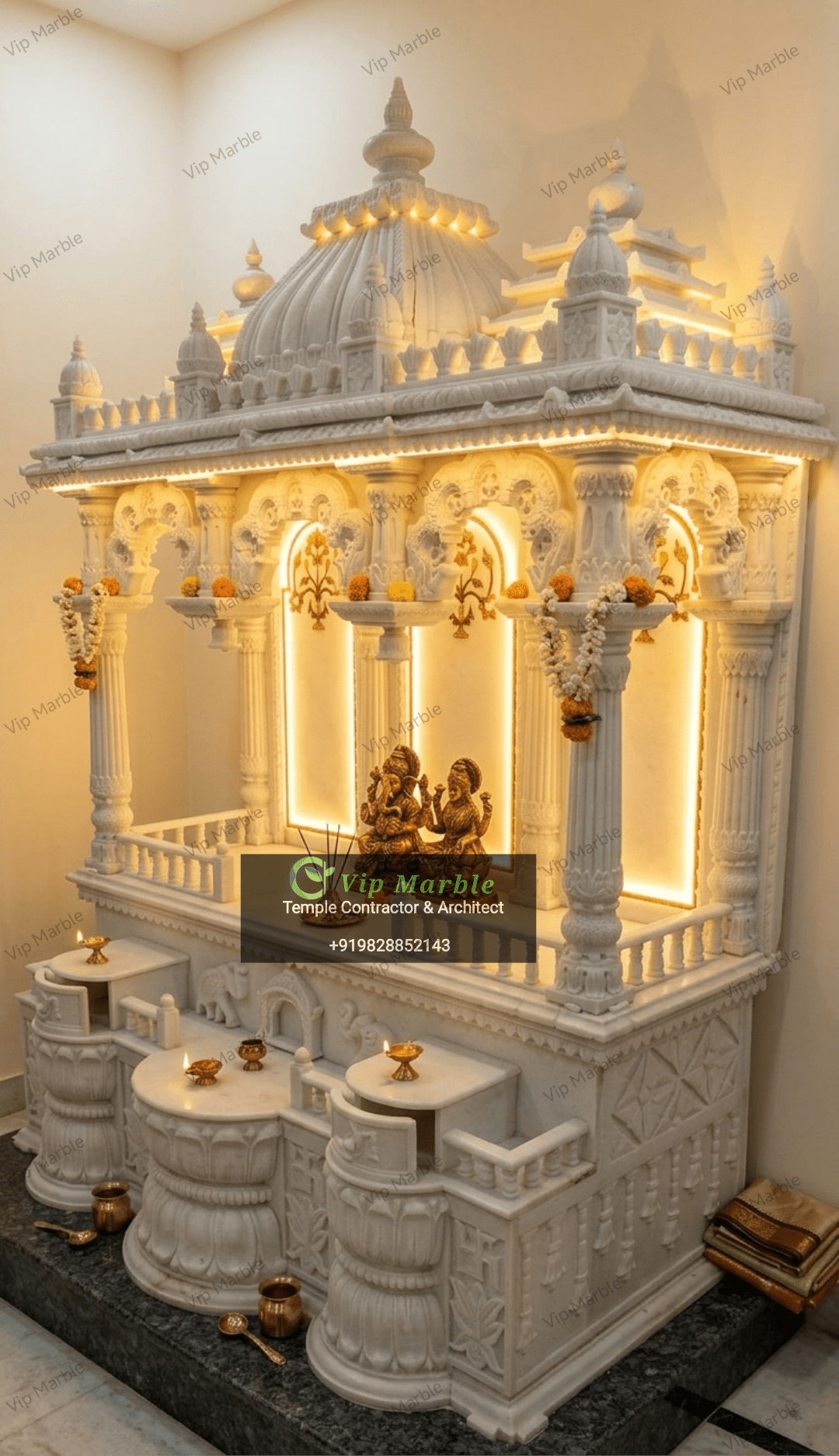 Handmade Makrana Marble Temple