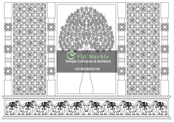 marble mandir drawing